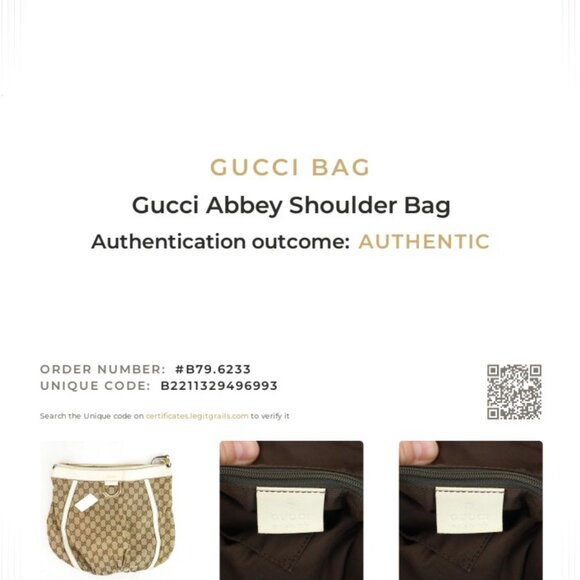 Vintage Gucci GG Supreme Abbey Shoulder Bag In Beige & White w/ Silver Hardware - Picture 14 of 14